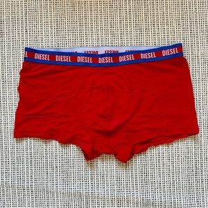 DIESEL Men’s 55-D One of the Two-Pack Boxer Brief Red/Pink Medium